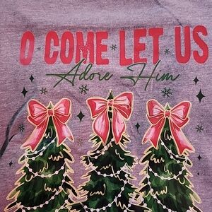 Christmas Long Sleeve Gray Tshirt Size L 11/13